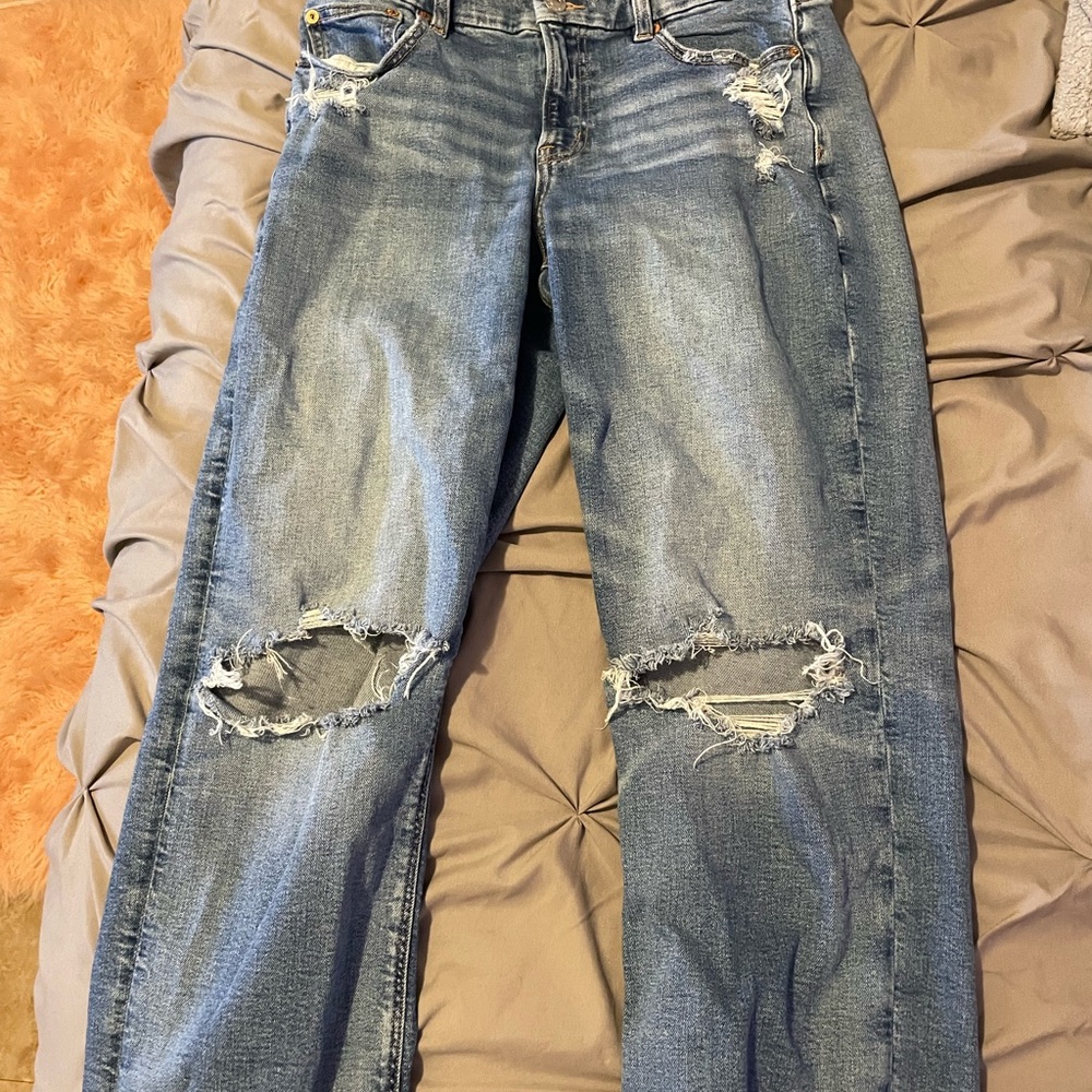 American Eagle Outfitters Blue Boyfriend Jeans Distressed